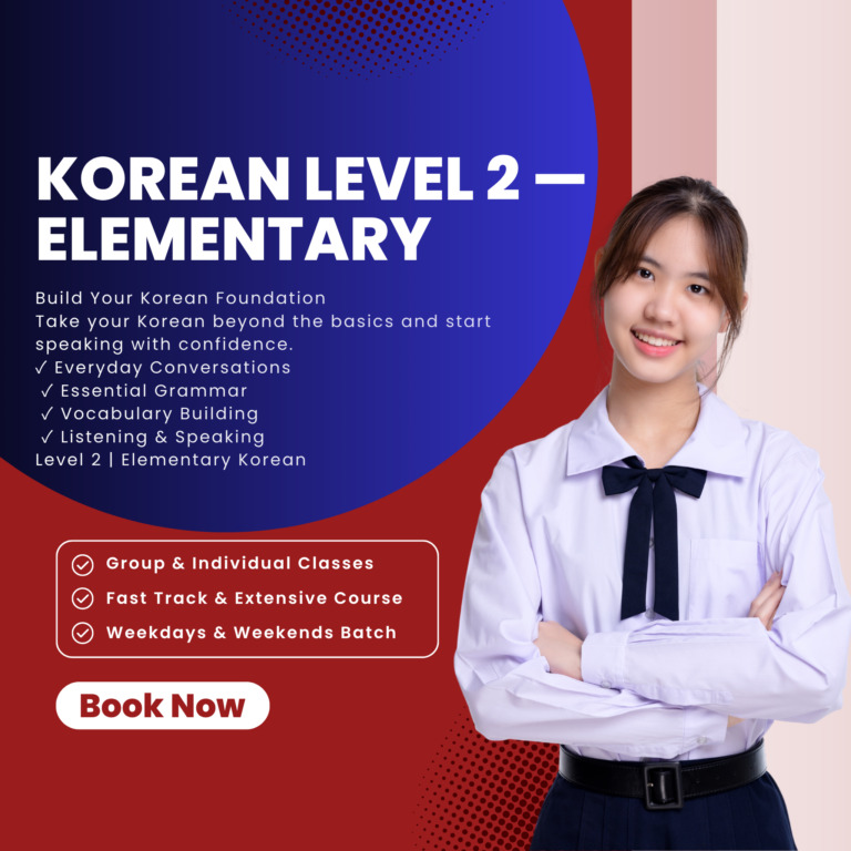 Korean Language Course Level 2 Online
