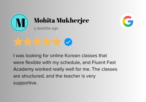 Mohita Korean Classes Review